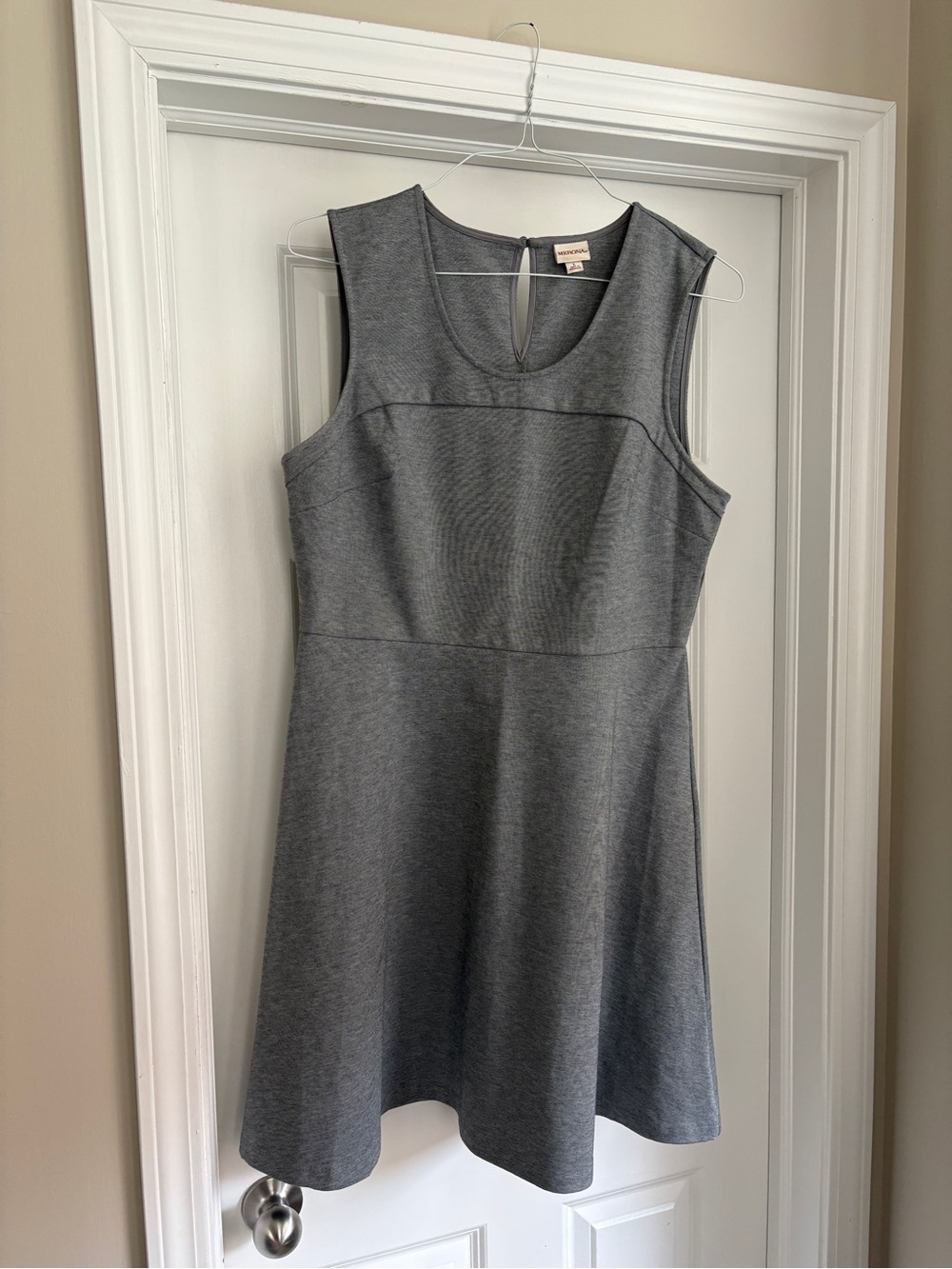 Merona Grey Sleeveless Fit & Flare Dress Women’s Large Teacher Twee Office Work